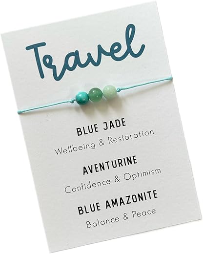 Travel Crystal Bracelet Set: Blue Jade ...