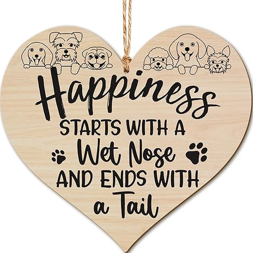 Handmade Wooden Heart Plaque for Dog Lo...