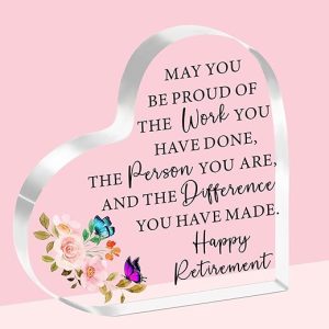 Heart-shaped Acrylic Retirement Plaque