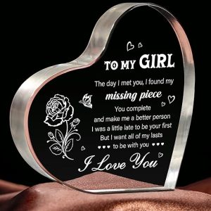 Heart Shaped Acrylic Love Plaque Gift