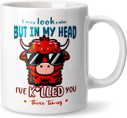 Cute Highland Cow Ceramic Mug – P...