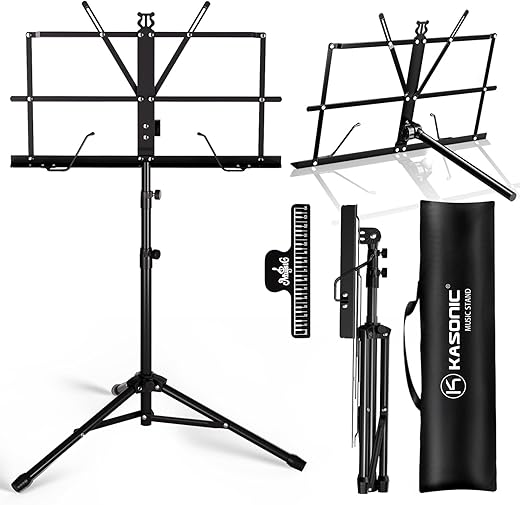 K KASONIC Portable 2-in-1 Music Stand w...