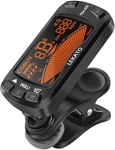 LEKATO 3-in-1 Clip-On Guitar Tuner ...