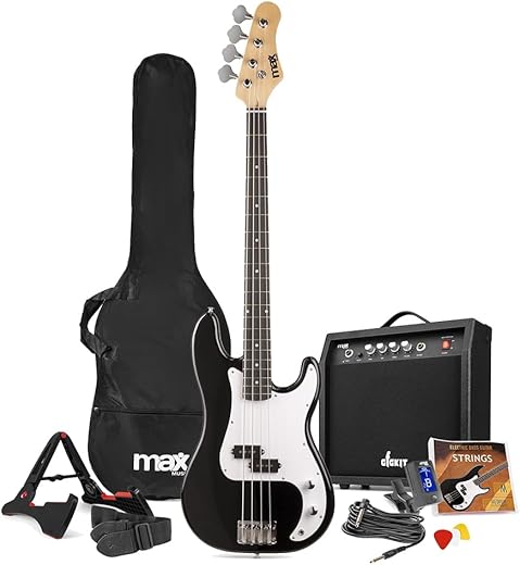 Max GigKit Full-Size Beginner Bass Guit...