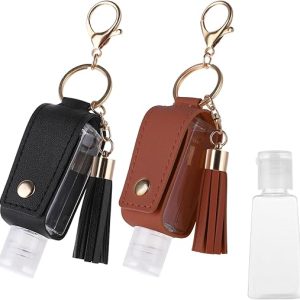 Molain Leather Hand Sanitizer Keychain Set