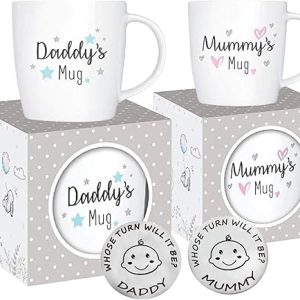 Mummy and Daddy Mug Set for New Parents
