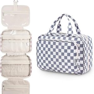 Narwey Checkered Hanging Travel Toiletry Bag