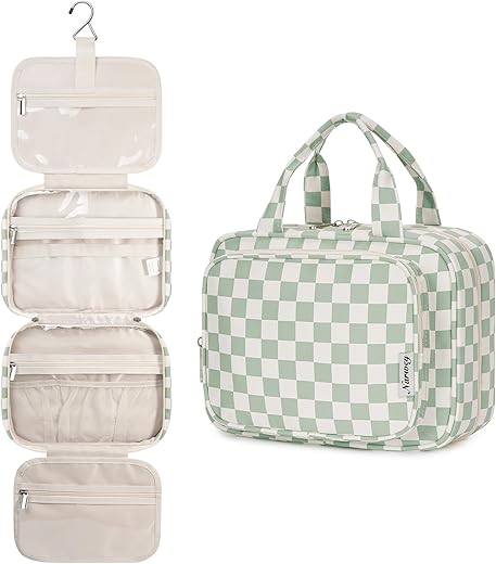 Narwey Mint Green Checkered Travel Toil...