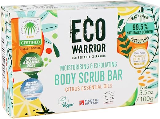 Eco Warrior Natural Body Scrub Soap Bar...