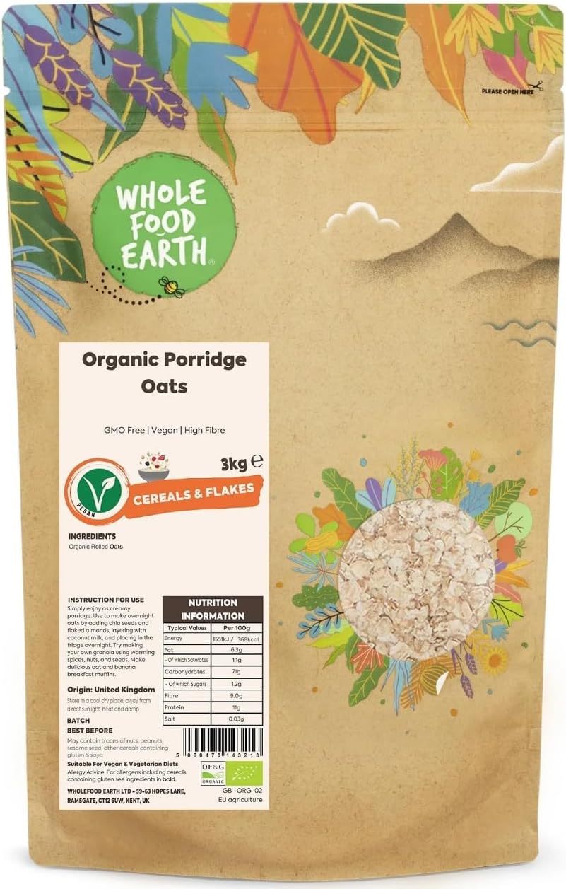 Organic High-Fiber Porridge Oats with N...