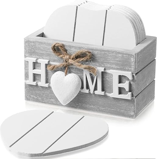 Wooden Heart Coasters Set of 6 – ...