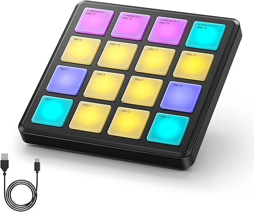 Portable Donner MIDI Beat Maker with 16...