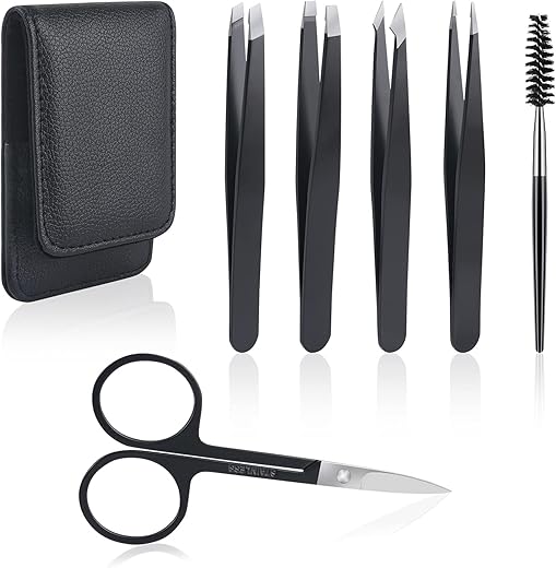 Professional 6-Piece Eyebrow Tweezers S...