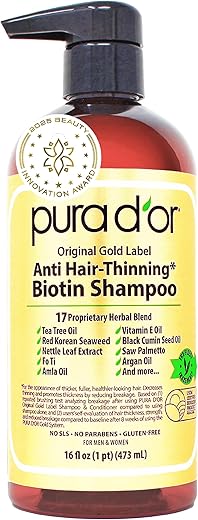 Pura D’Or Organic Argan Oil Shampoo for...