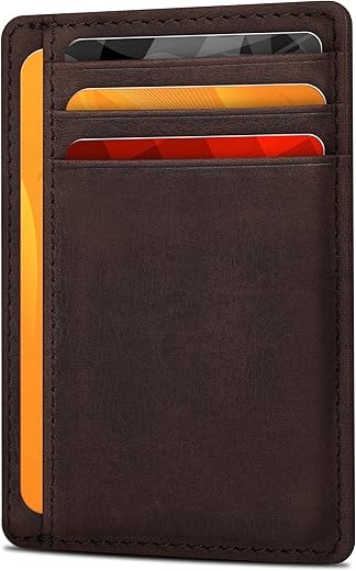 Slim Real Leather RFID Wallet for Men &...
