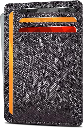 Slim Real Leather RFID Wallet for Men &...