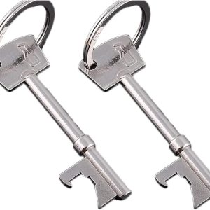 Silver Bottle Opener Keyring Set