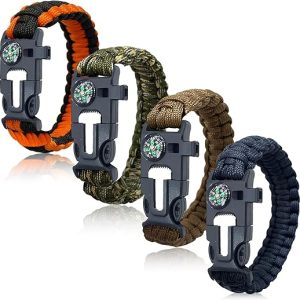 Survival Bracelet 4-Pack with Essentials