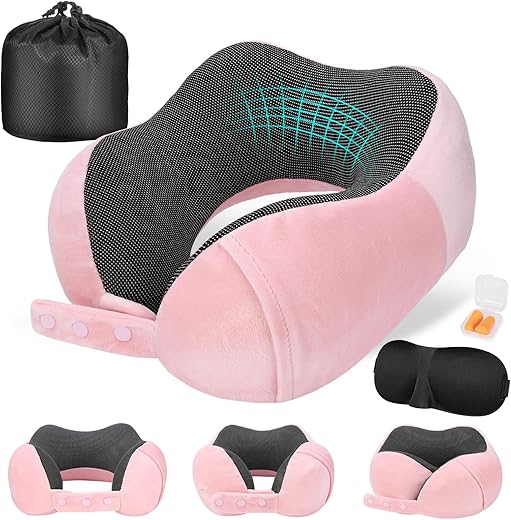 Ergonomic Memory Foam Travel Neck Pillo...