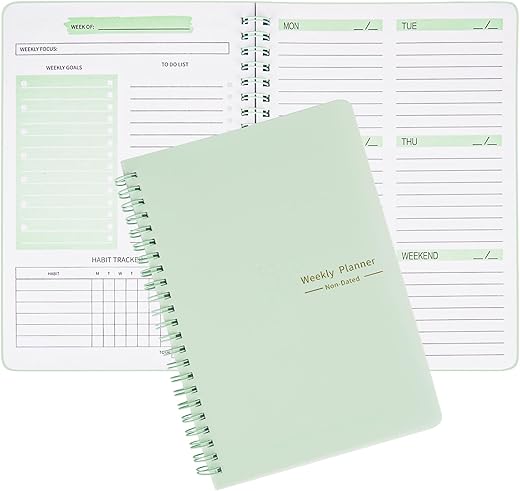 Undated A5 Weekly Planner Notebook with...