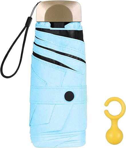 Compact Mini Umbrella with Golden Handl...