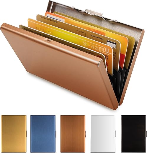 Ultra-Thin Rose Gold Metal Card Holder ...