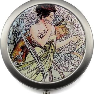 Vintage Four Seasons Pocket Compact Mirror