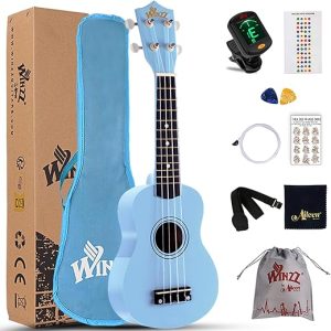 Winzz Blue Soprano Ukulele Beginners Kit