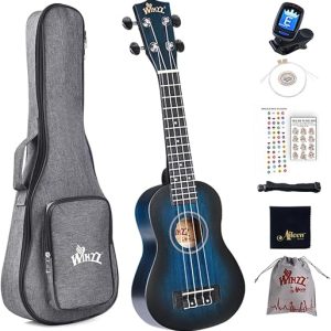 Winzz Soprano Ukulele Beginner Kit - Vintage Blue